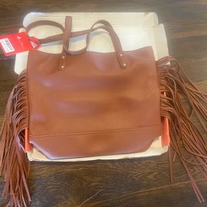 NWT Montana West Leather Tote bag with Tassles